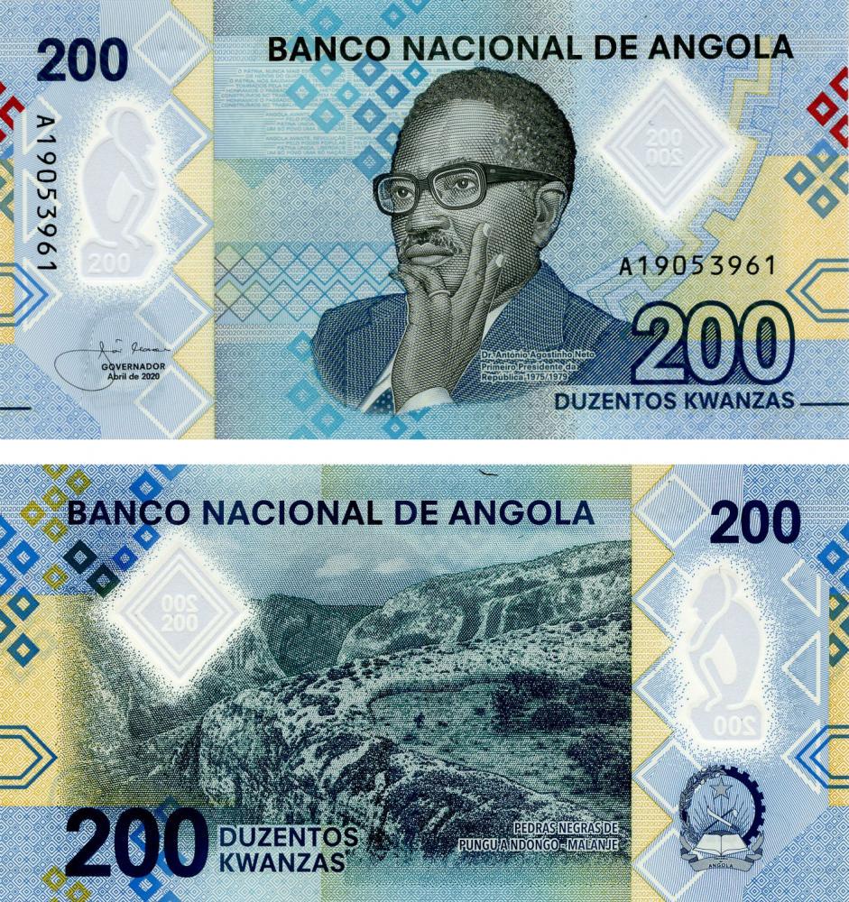 Коллекционная банкнота Ангола 200 кванза 2020 Полимер UNC PW160 (Б15460)