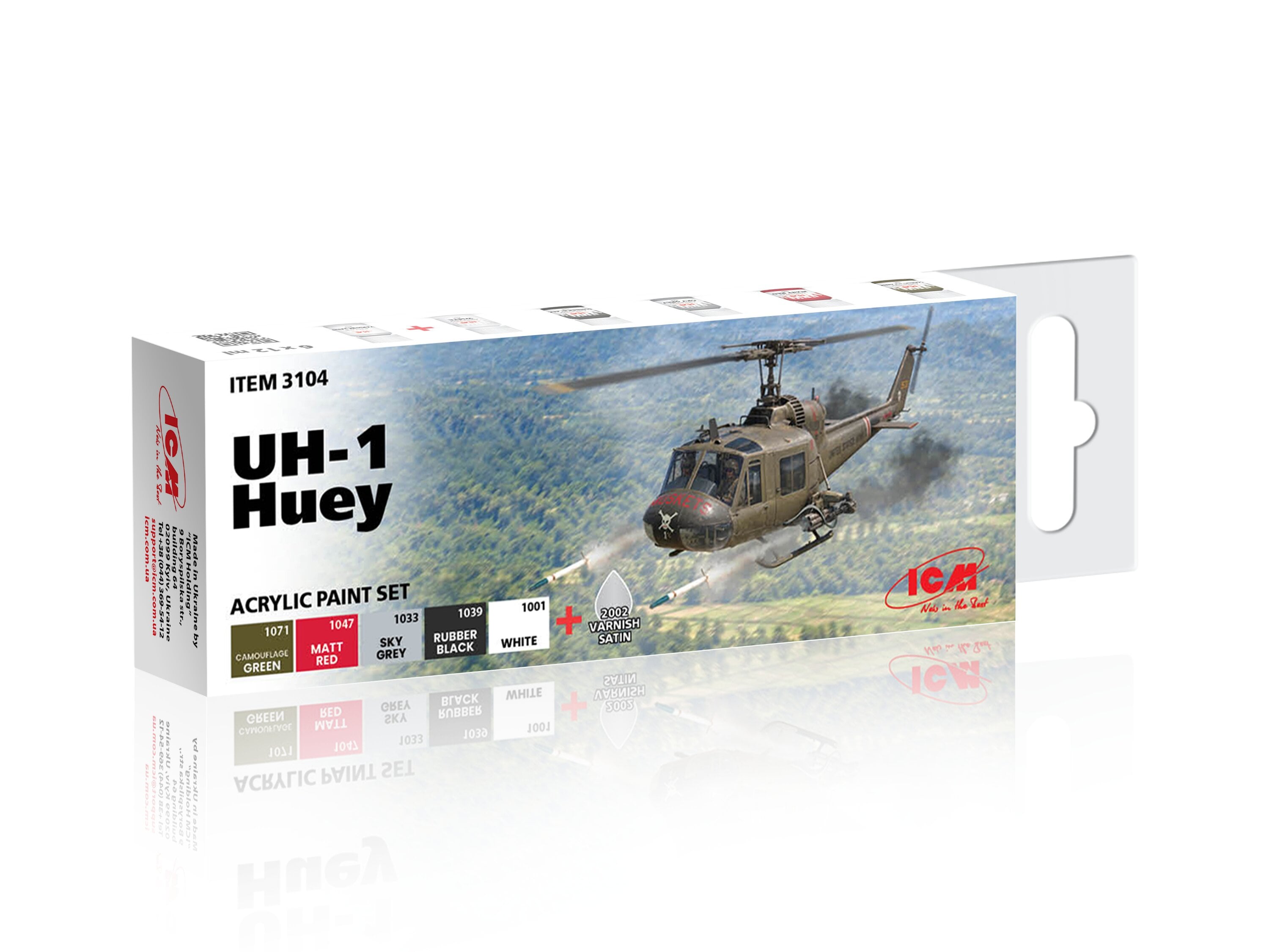 Набор акриловых красок ICM для UH-1 Huey (3104)