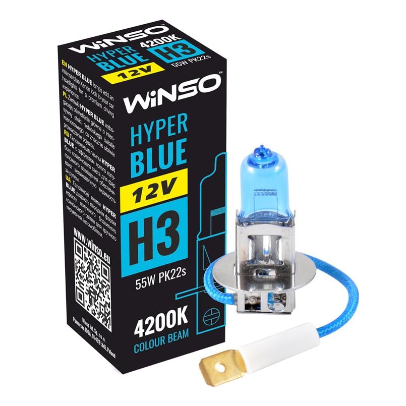 Галогенна лампа Winso Hyper Blue H3 12 В 55 Вт PK22s 4200K (712340)