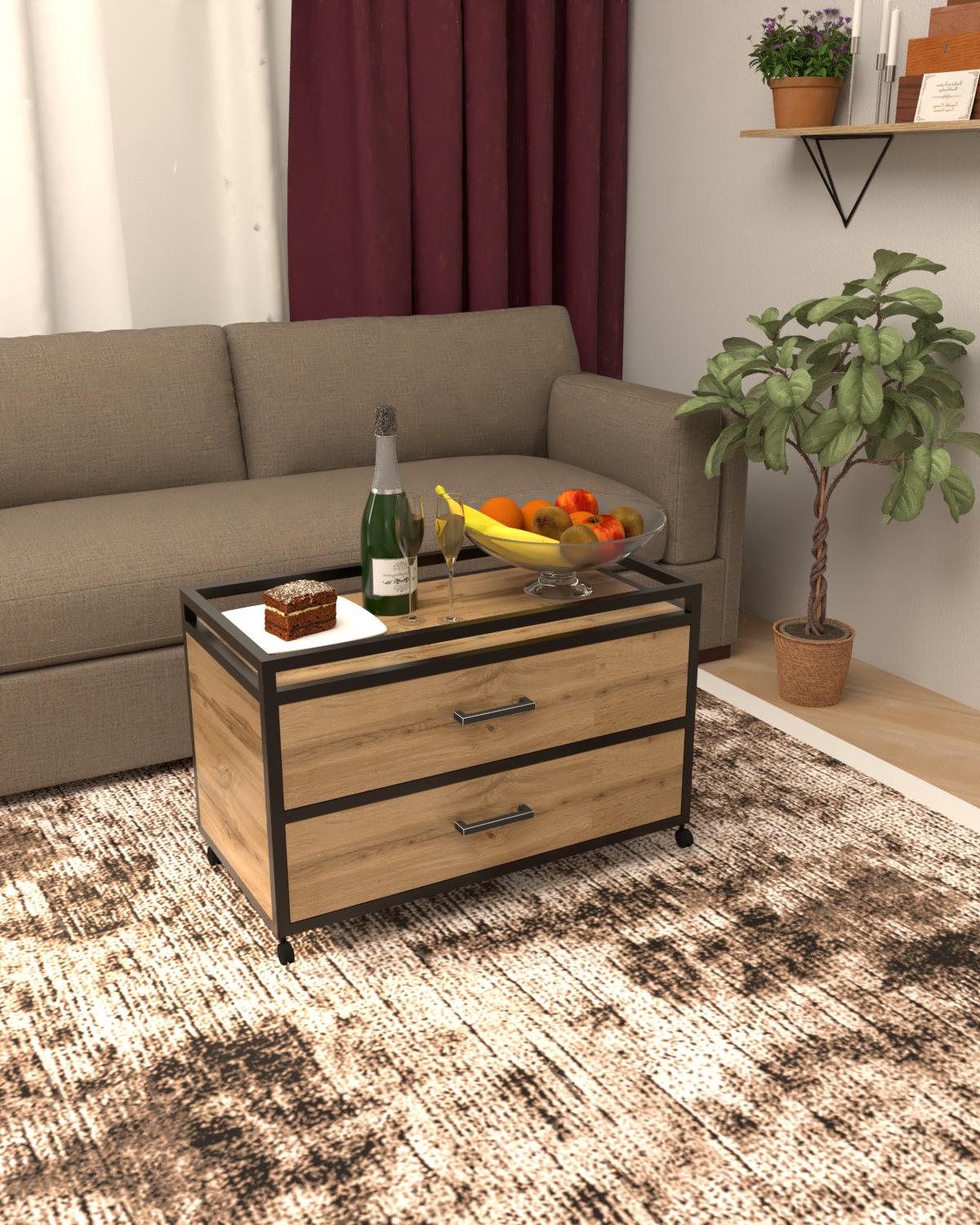 Тумба универсальная мобильная EcoLoft Модус DSP-1509-1 в стиле лофт Дуб Аппалачи (36293082)
