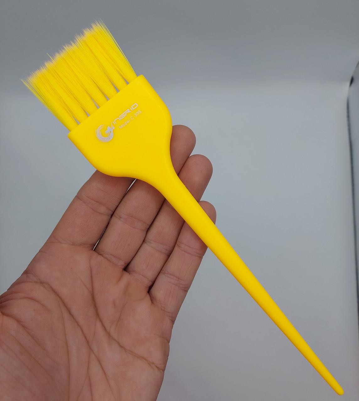 Кисточка для окрашивания волос INGRID C-305 Rainbow моноволокно 46х220 мм L Желтый (1453071407) - фото 4