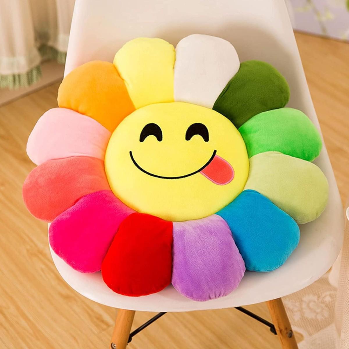 Подушка на стул мягкая Koloco Смайлик радуга (42240) - фото 2 Подушка на стул мягкая Koloco Смайлик радуга (42240) - фото 2