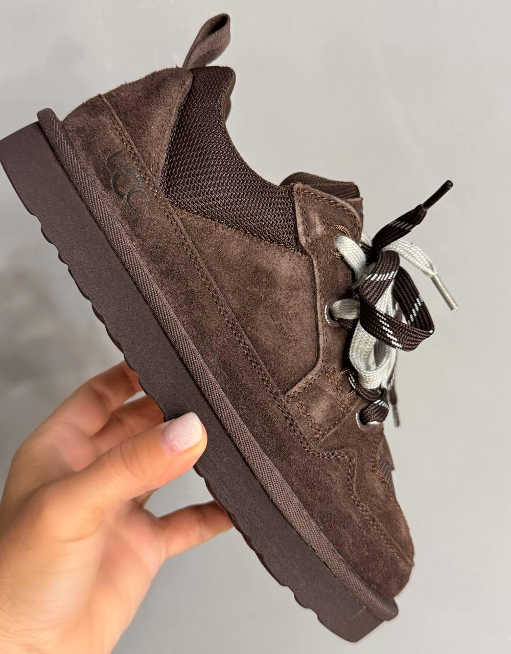 Кроссовки женские Hengji 1517-6 замшевые с двойной шнуровкой угги р. 38 24,5 см Коричневый - фото 2