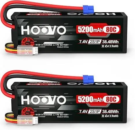 Комплект аккумуляторов Hoovo 2S 7.4V 5200 mAh 80C LiPo EC3 для RC-моделей машин дронов и катеров 2 шт. (3017139719)