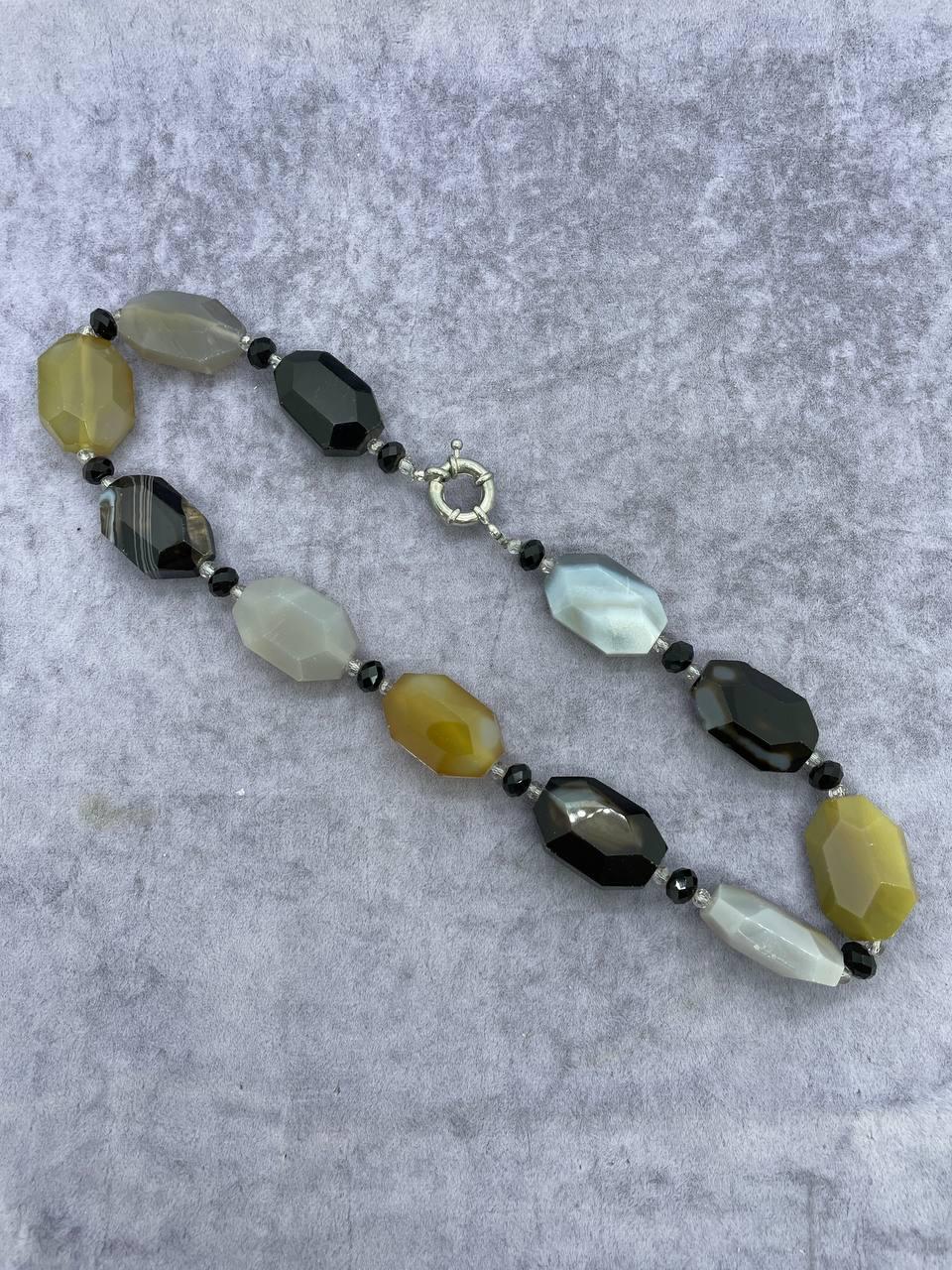 Бусы агат 45 см Коричневый (9808)