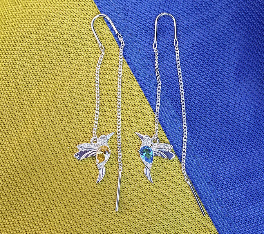 Серьги серебряные протяжки Maxi Silver 9183 (89183)