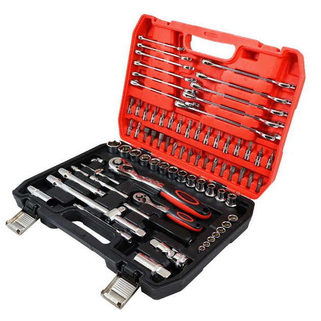 Набір інструментів із хром-ванадієвої сталі CR-V 78 PCS UKC в кейсі 78 шт. (29109779)