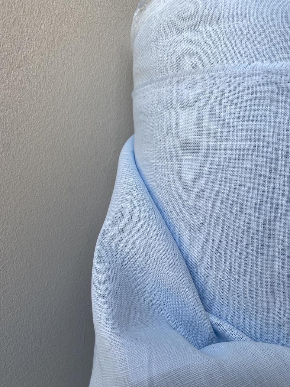 Ткань LINEN PLUS льняная 220 см 1347 Небесно-голубой - фото 7 Ткань LINEN PLUS льняная 220 см 1347 Небесно-голубой - фото 7