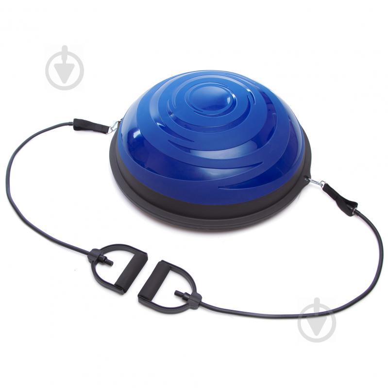 Балансировочная платформа цельная planeta-sport BOSU с двумя эспандерами FI-1935 Синий