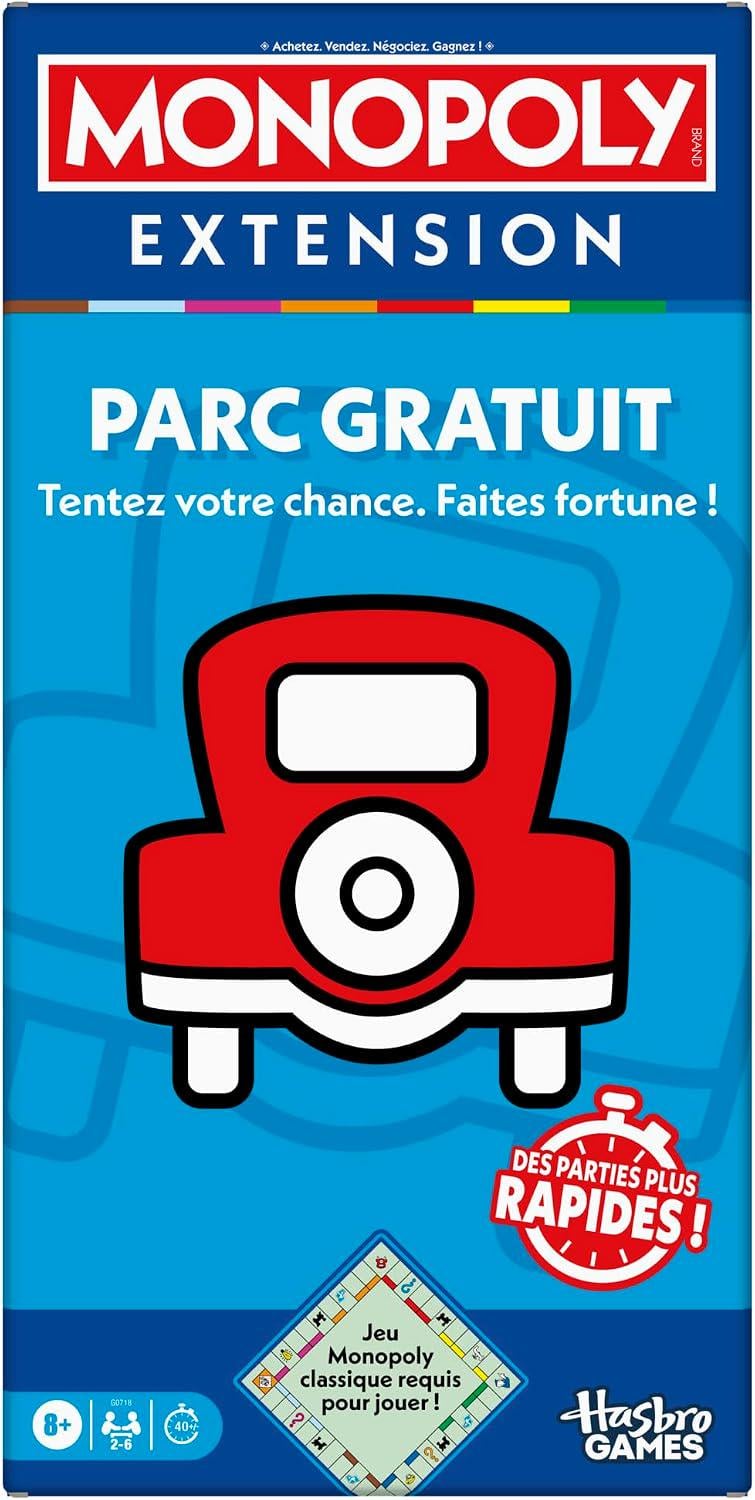 Дополнение к настольной игре Hasbro Games Monopoly Extension Parc Gratuit быстрая версия с рулеткой французский язык от 8 лет (SKU-330)