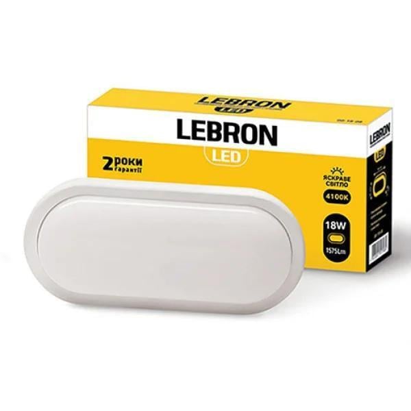 LED-светильник ЖКХ влагозащищенный Lebron L-WLO 18W овал 4100K 1575 Lm IP65 (28688508)