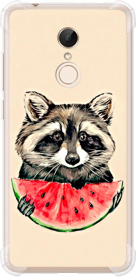 Чехол на Xiaomi Redmi 5 Енотик с арбузом (4605sp-1350-42517)