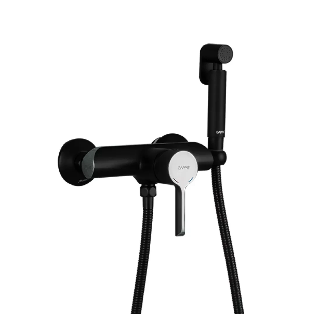 Гигиенический душ со смесителем Gappo G2003-6 Черный/Хром (G2003-6) Гигиенический душ со смесителем Gappo G2003-6 Черный/Хром (G2003-6)