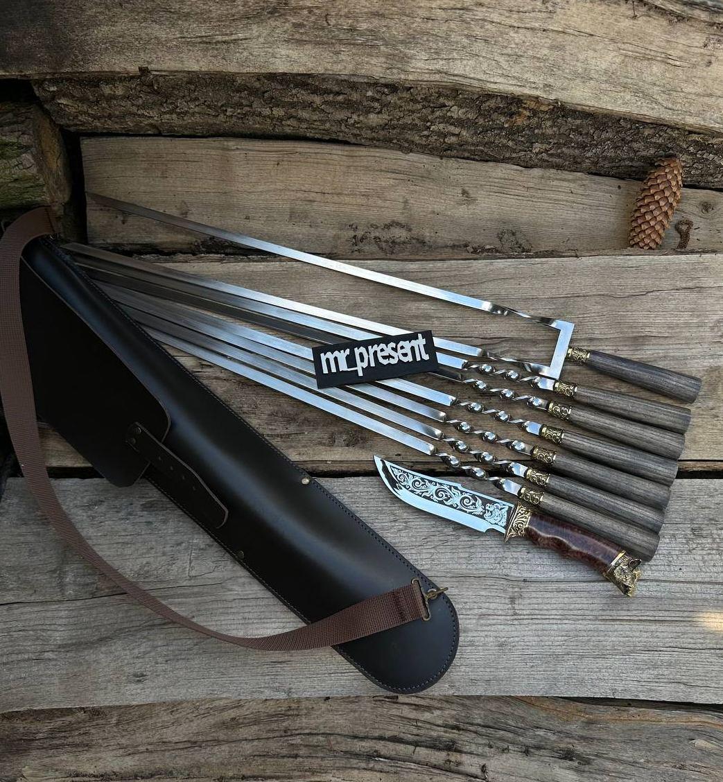 Набір шампурів у чохлі Хижак Lux-11 (19217912) - фото 2 Набір шампурів у чохлі Хижак Lux-11 (19217912) - фото 2