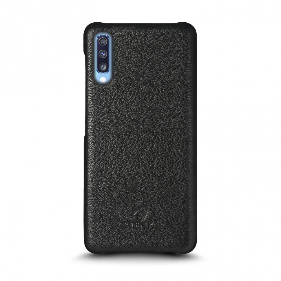 Кожаная накладка Stenk Cover для Samsung Galaxy A70s Черная (69422)