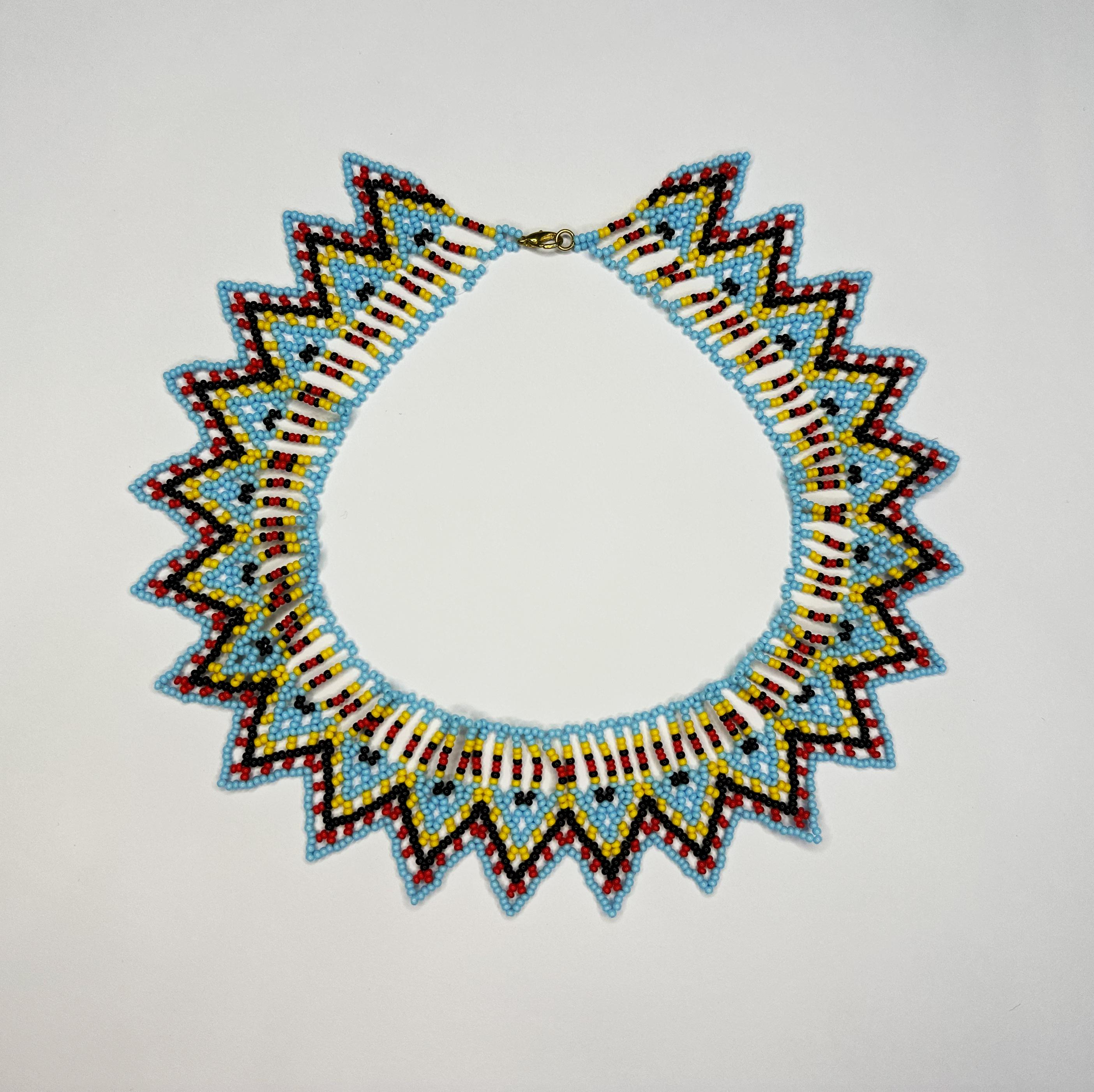 Колье-силянка из бисера HatynkaUA Geometric Traditional Necklace ручной работы (SUN999_05)