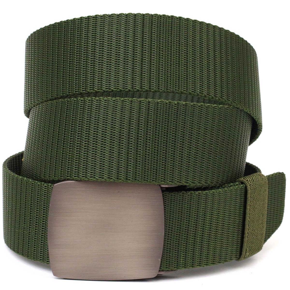 Ремень брючный мужской Vintage Classic Belt 20595 с металлической пряжкой Зеленый