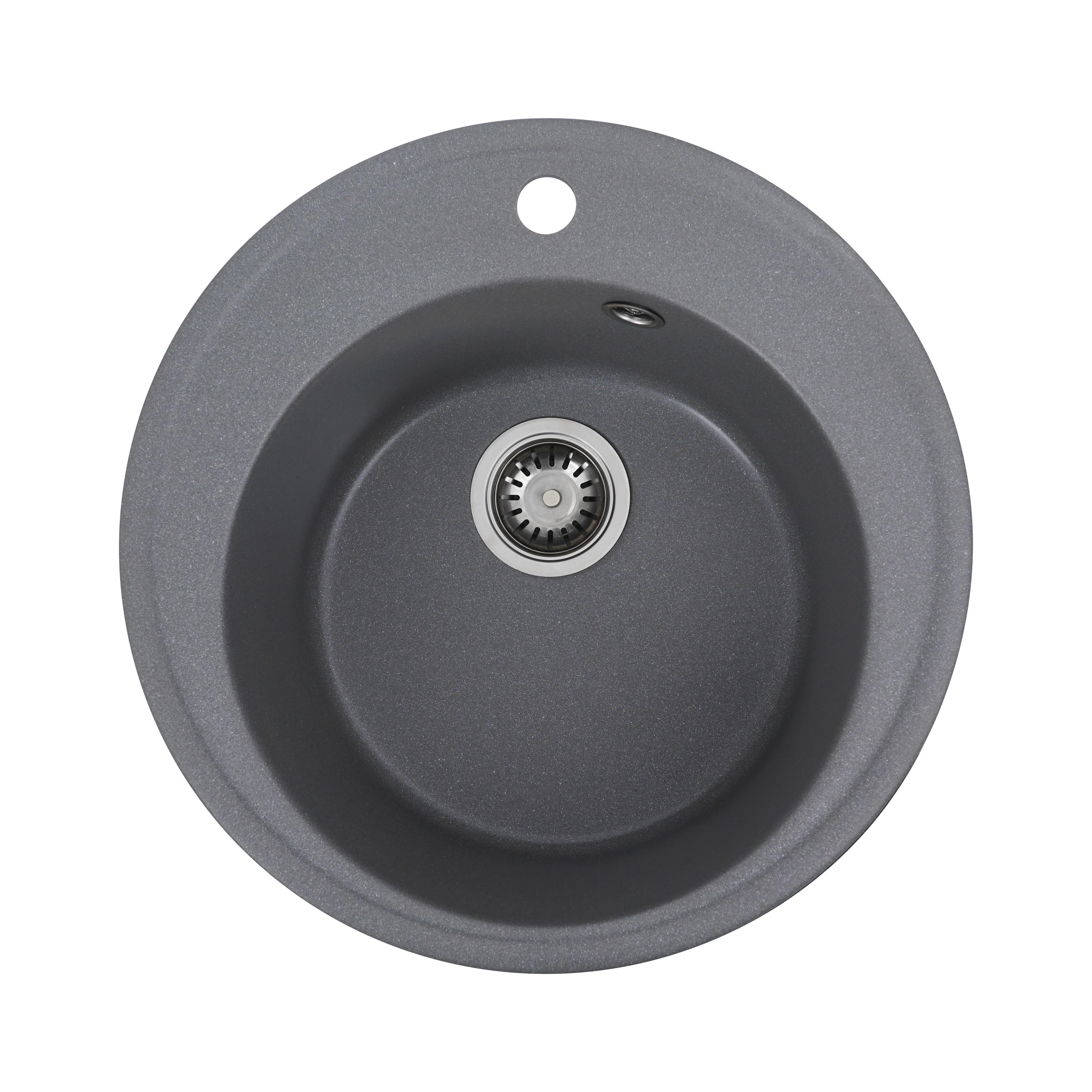 Мойка для кухни Platinum 510 Yara гранит глянец Серый муссон