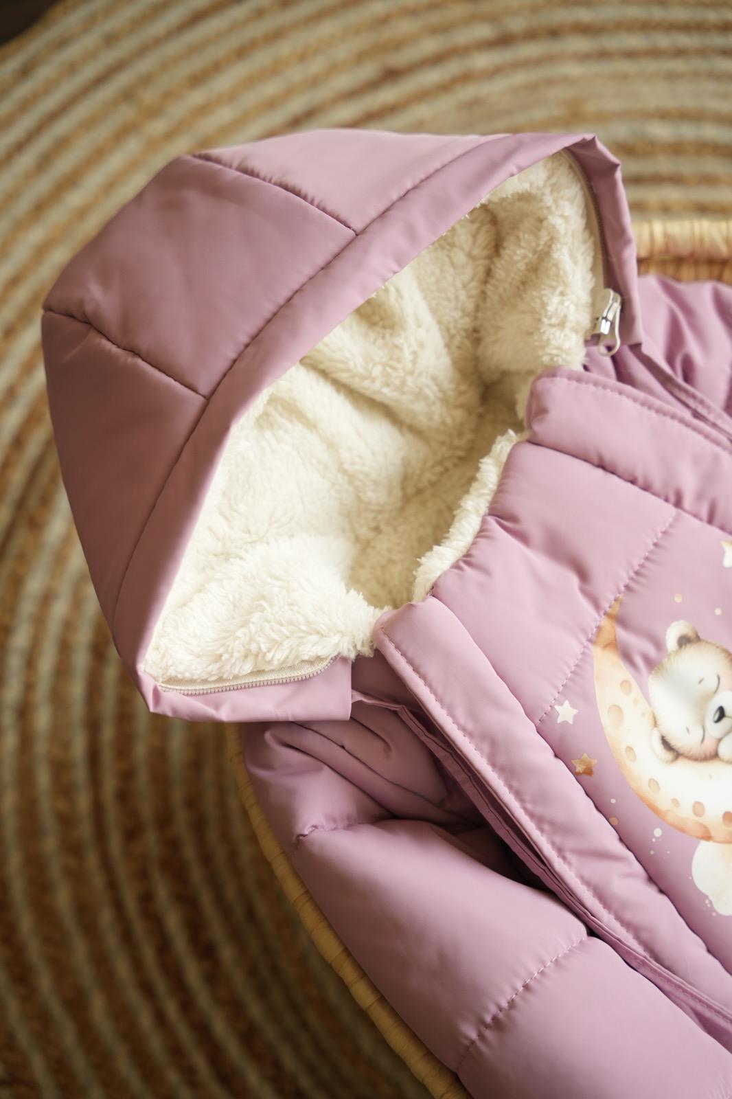 Комбінезон-мішечок з шапочкою на виписку зимовий 0-6 міс. Пудровий (9057) - фото 4 Комбінезон-мішечок з шапочкою на виписку зимовий 0-6 міс. Пудровий (9057) - фото 4