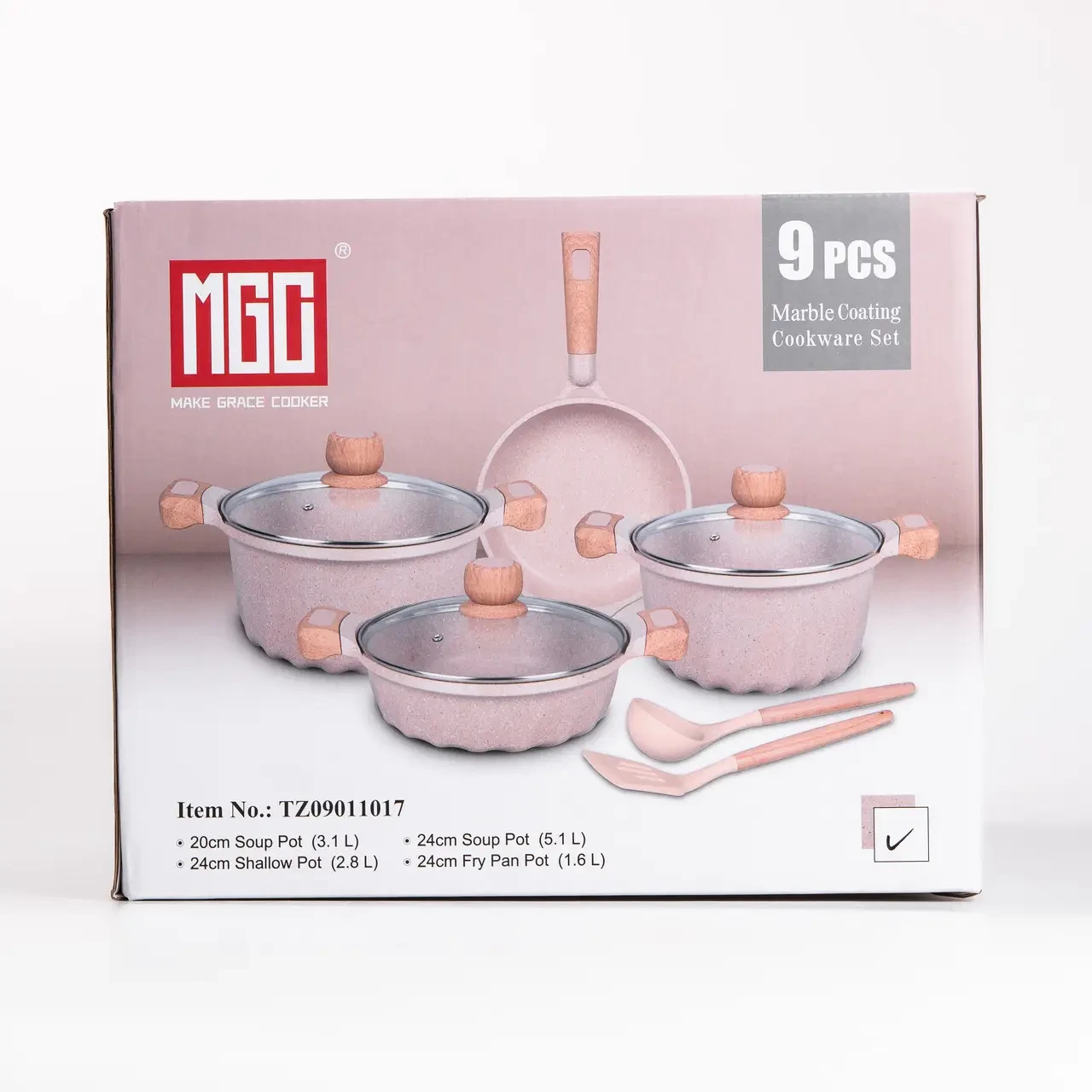 Набор посуды MGC кастрюли 3 шт./лопатка/половник Красный - фото 5 Набор посуды MGC кастрюли 3 шт./лопатка/половник Красный - фото 5