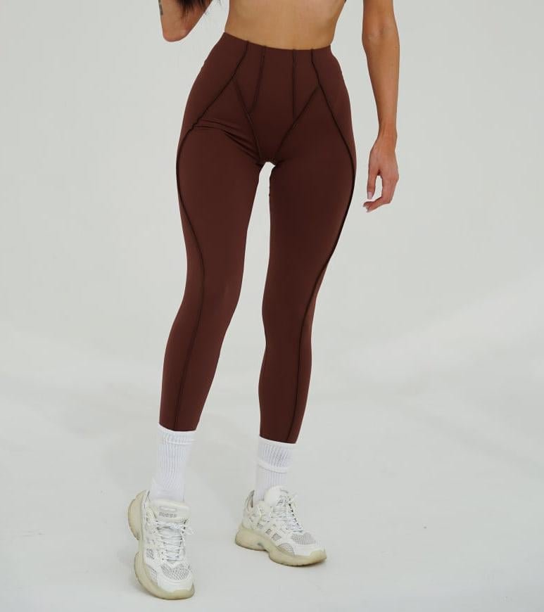 Леггинсы со швами наружу без пуш-ап эффекта M Шоколадный (RLX05M)