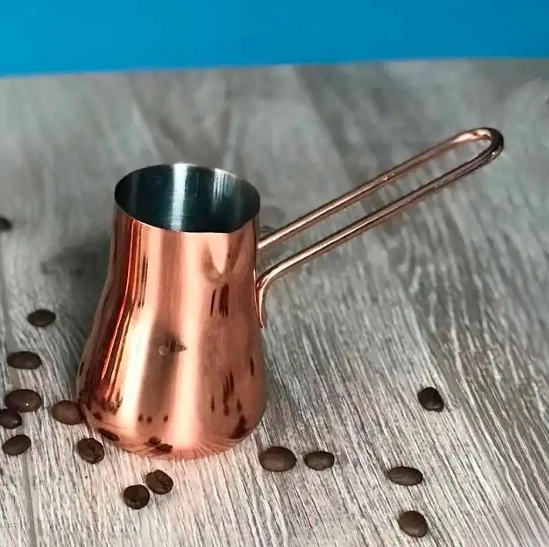 Турка для кофе из нержавеющей стали Медная классика 200 мл - фото 7