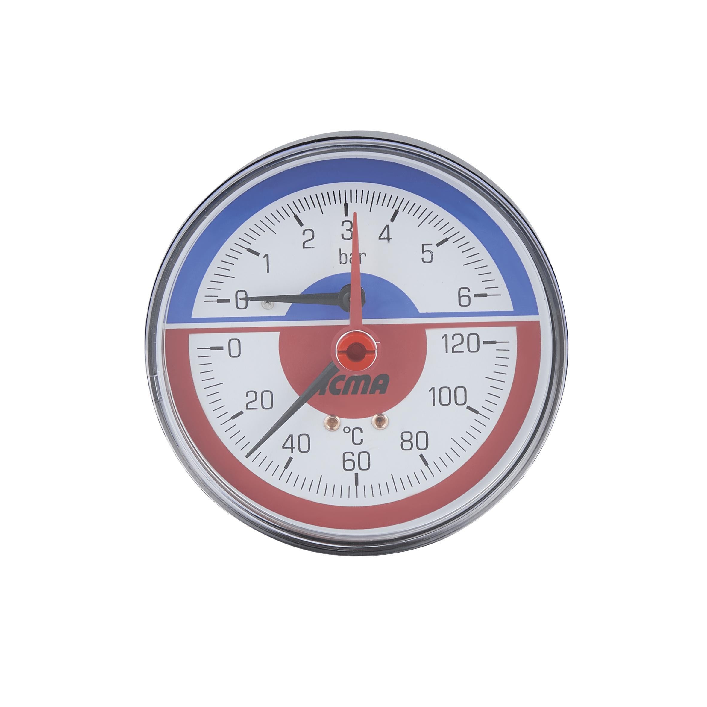 Термоманометр ICMA №259 1/2" 0-6 бар заднее подключение (22354133)