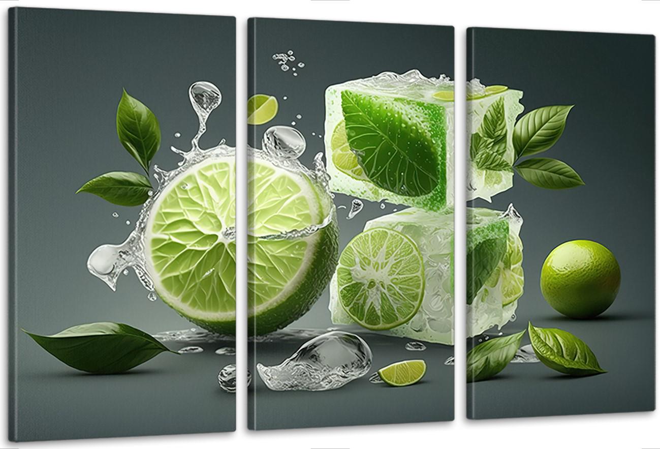 Картина модульная в гостиную/спальню Лайм 53х100 см (ART-135_3A) Картина модульная в гостиную/спальню Лайм 53х100 см (ART-135_3A)