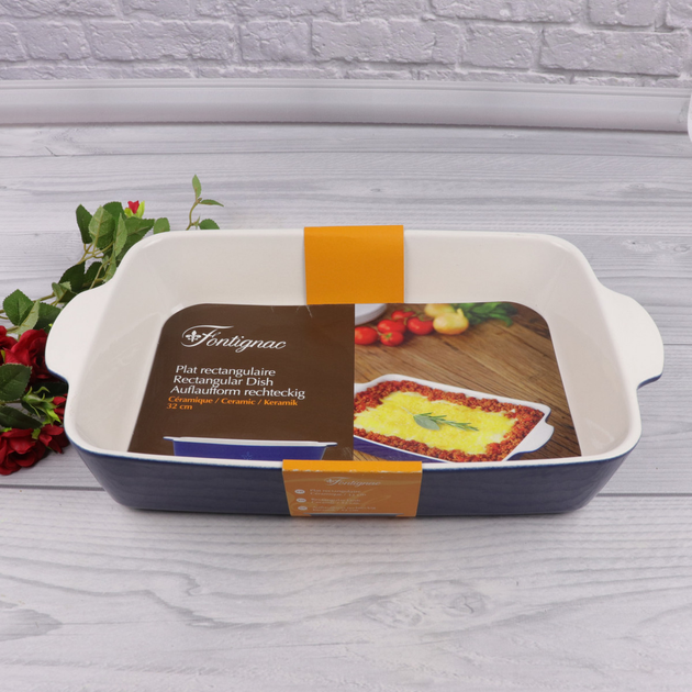 Форма для запекания керамическая Fontignac OW0014 32 см прямоугольная для духовки и микроволновки - фото 4