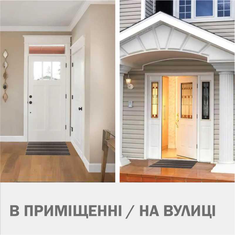 Килимок дверний Lovely Svi з петлевою щетиною в смужку 40x60 см Коричневий/Чорний/Сірий (61022) - фото 4