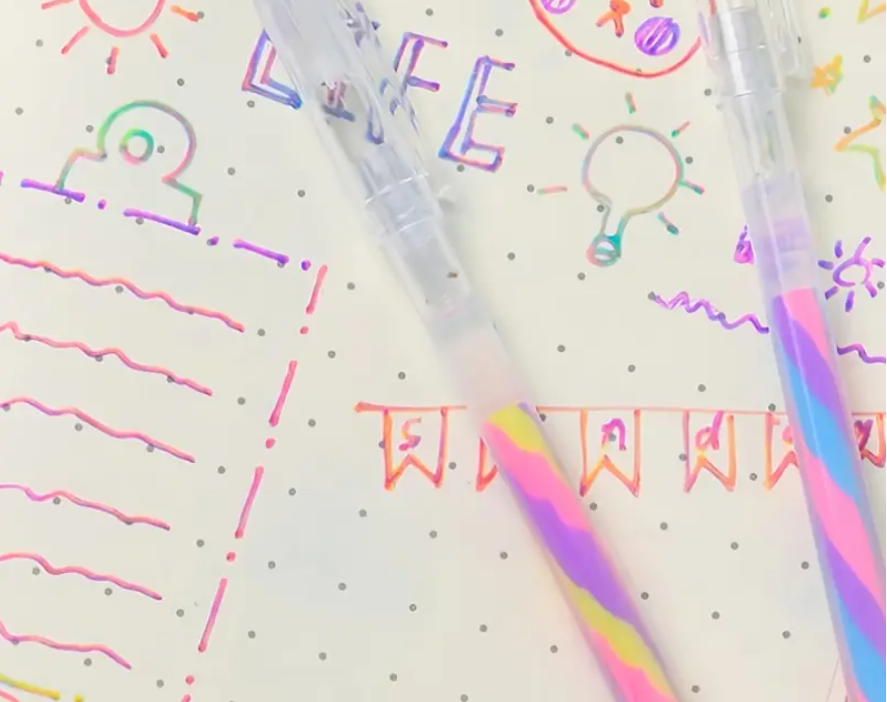 Ручки гелеві з кольоровими спіральними чорнилами з блискітками та пастельними ефектами 1,2 мм 2 шт. (2107) - фото 6 Ручки гелеві з кольоровими спіральними чорнилами з блискітками та пастельними ефектами 1,2 мм 2 шт. (2107) - фото 6