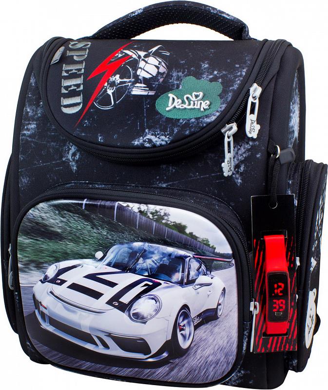 Школьный ранец DeLune 27,5х15х33,5 см Черно-белый (3-175)