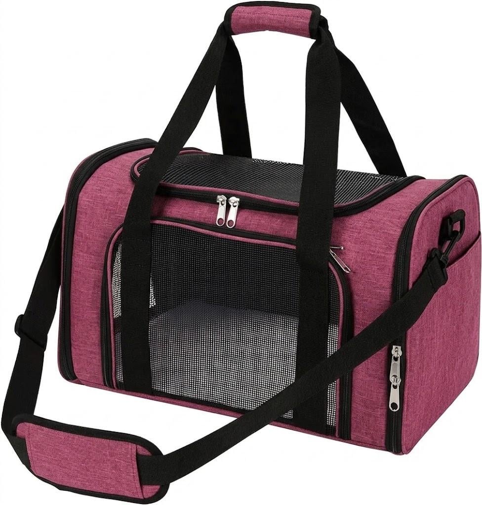 Сумка для перенесення домашніх тварин RIAS CosmoPet CP-47 з віконцем 42x28x28 см Magenta (3_08122)