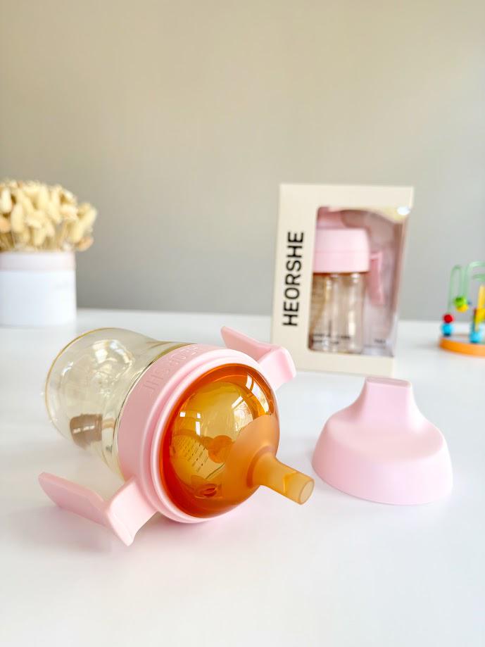 Поїльник дитячий HEORSHE 9+ міс 300 мл Рожевий (28056552) - фото 4