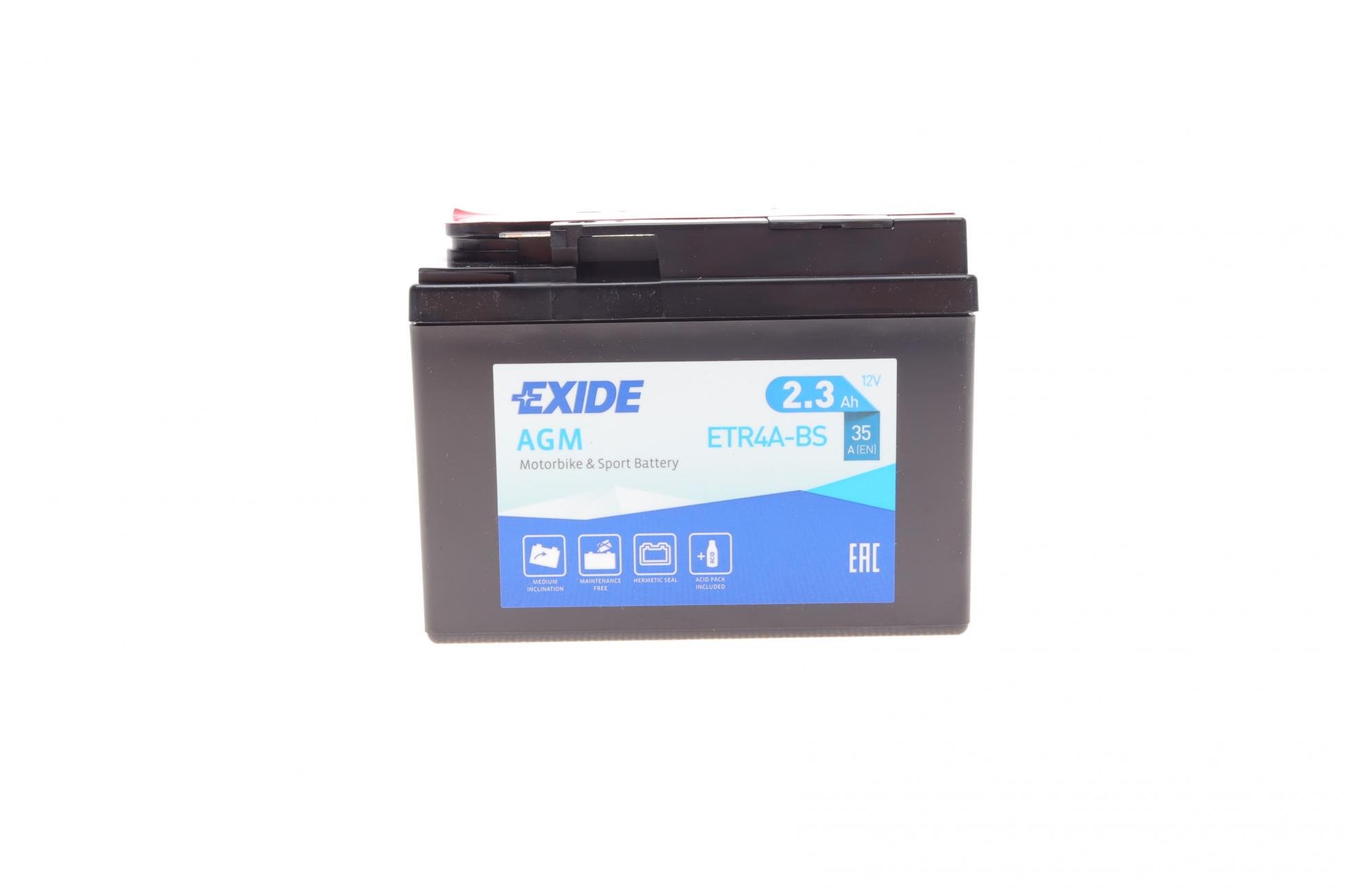 Аккумулятор EXIDE AGM R EN35 2,3 Ah-12V 113х48х85 мм (ETX24HL-BS) Аккумулятор EXIDE AGM R EN35 2,3 Ah-12V 113х48х85 мм (ETX24HL-BS)