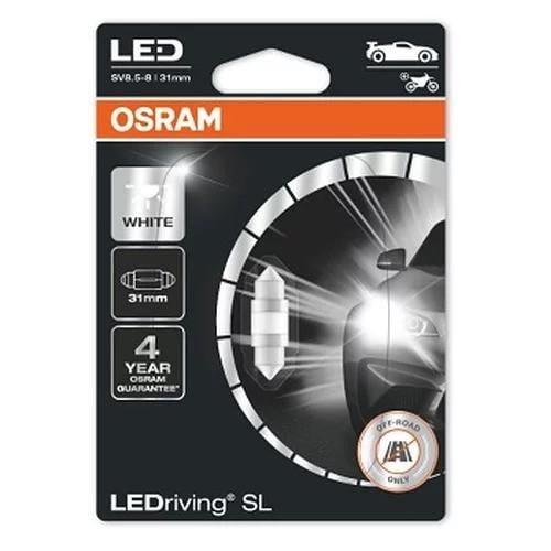 Автолампа C5W Ledriving LED 12V 0,6W SV8,5-8 блістер (6438DWP01B)
