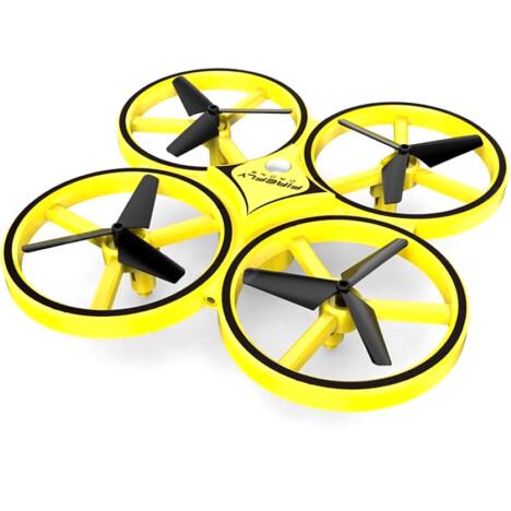 Ручной квадрокоптер Drone 928 с перчаткой управления датчики защиты от столкновений Желтый