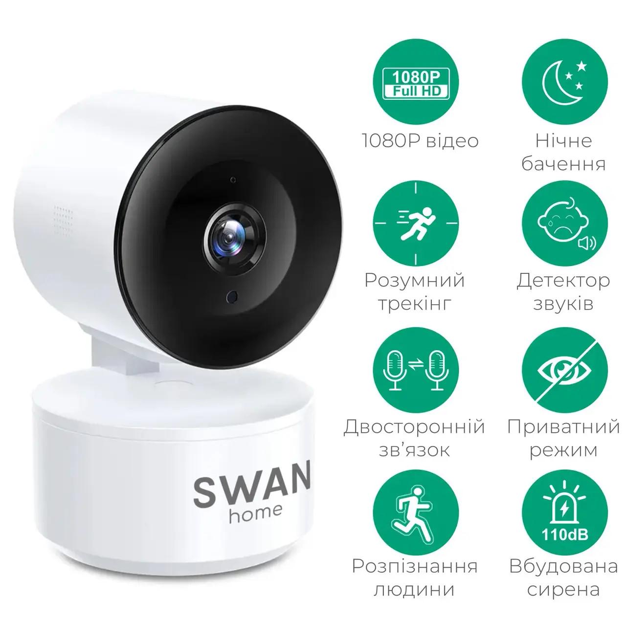 Видеоняня Swan Baby Home Smart Eye V2.0 Wi-Fi 360 градусов с подключением к телефону Белый (64975736) - фото 3