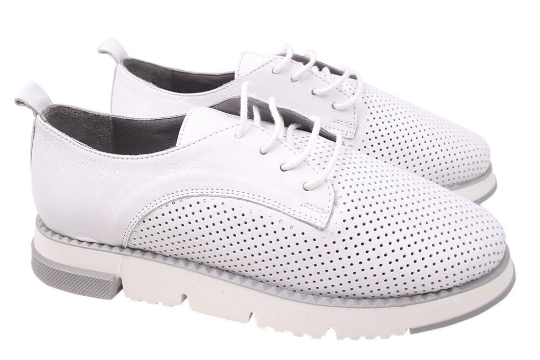 Туфли Aquamarin на низком ходу женские из кожи р. 37 Белый (1821-20LTCP)