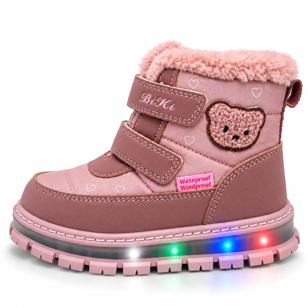 Сапоги детские зимние Bi&Ki для девочки с LED-подсветкой р. 28/17,8 см Розовый (38026388)