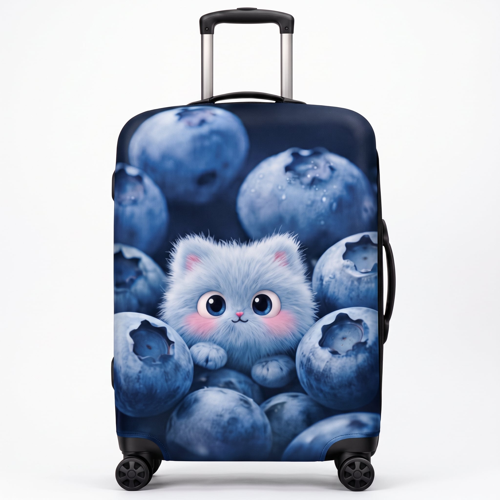 Чехол для чемодана эластичный Котик-голубика микродайвинг L 26-29" 65-70х47-50х26-29 см Темно-синий (38815423)