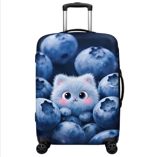 Чехол для чемодана эластичный Котик-голубика микродайвинг M 22-25" 58-63х39-42х23-26 см Темно-синий (38814914)