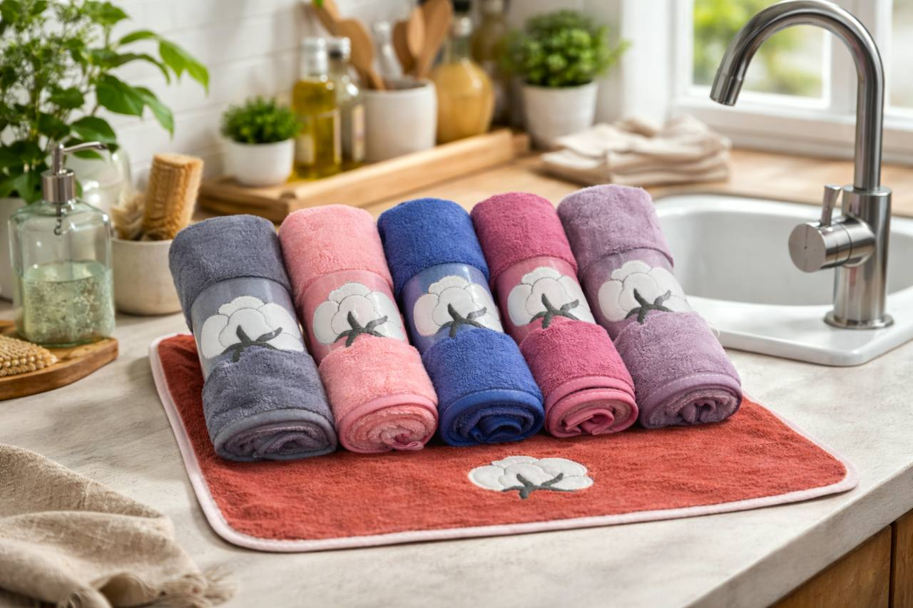 Набор полотенец кухонных Cotton микрофибра 35х75 см 6 шт. (M-2002R/6шт)