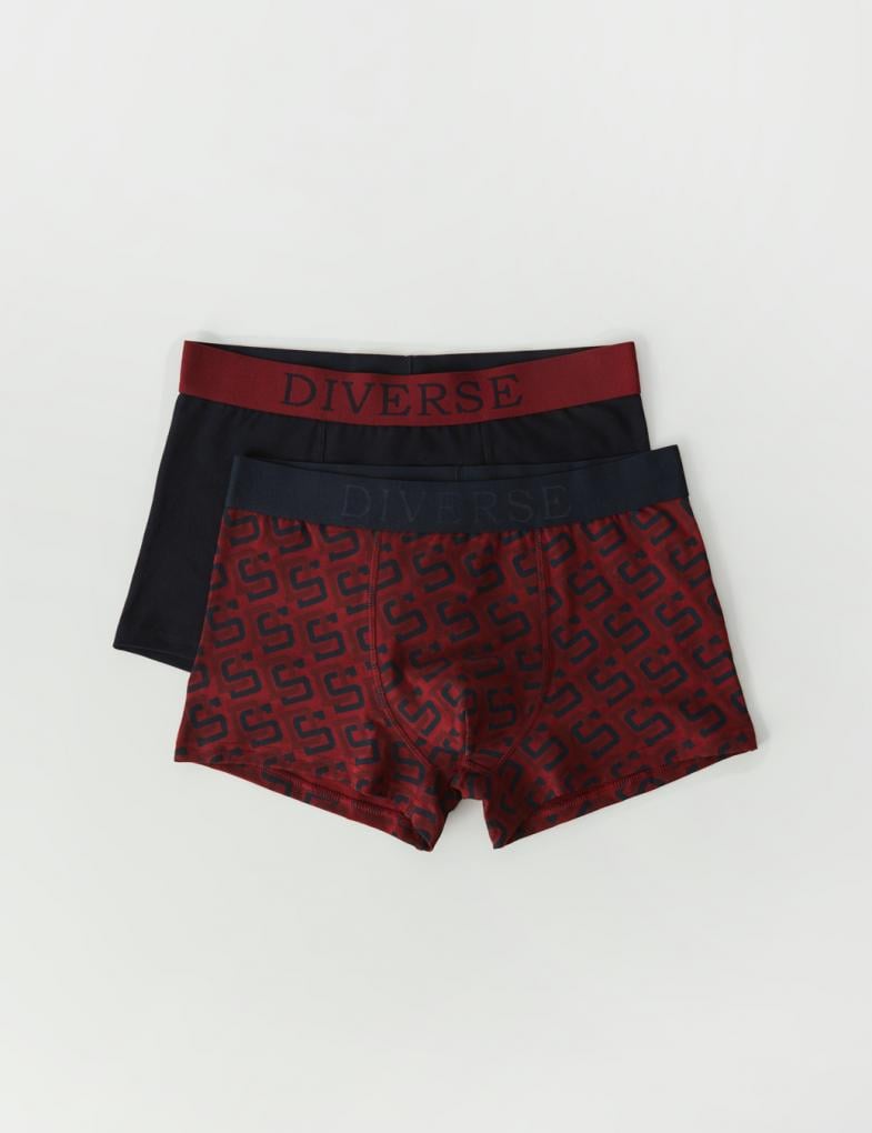 Набор трусов боксеров мужских Diverse DYSY 2 шт. M Бургунди/Темно-синий (5902598960207)