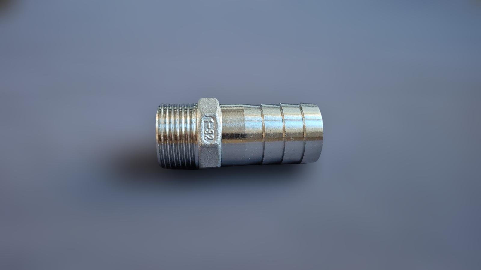 Штуцер шланговый резьбовой DN25 AISI304 BSPP Class-150 н/ж сталь 32 мм 1" (29203328) - фото 3 Штуцер шланговый резьбовой DN25 AISI304 BSPP Class-150 н/ж сталь 32 мм 1" (29203328) - фото 3