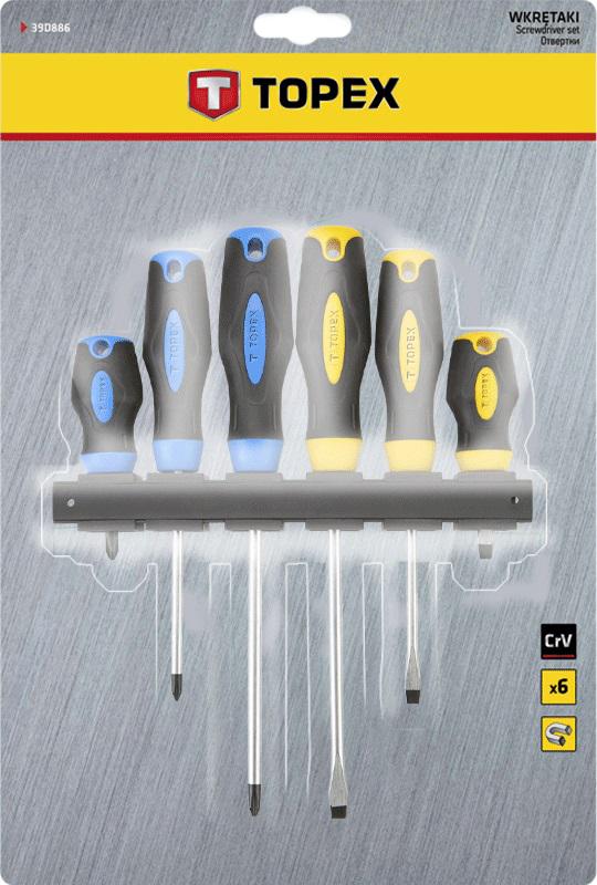 Набор отверток Topex SL PH 6 шт. (ERC-39D886) - фото 2