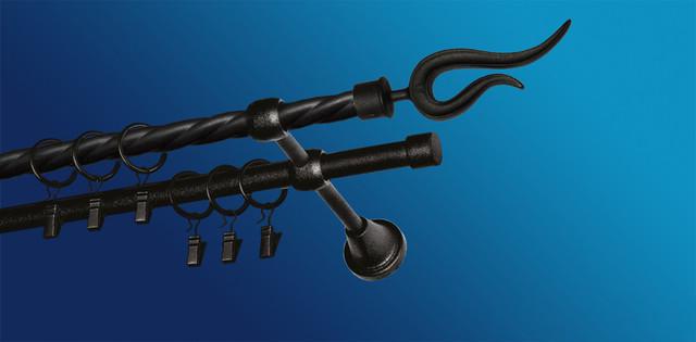 Карниз для шторы Plastidea Виола металлический витой двойной с прищепками D 16/16 мм 160 см Черный бархат