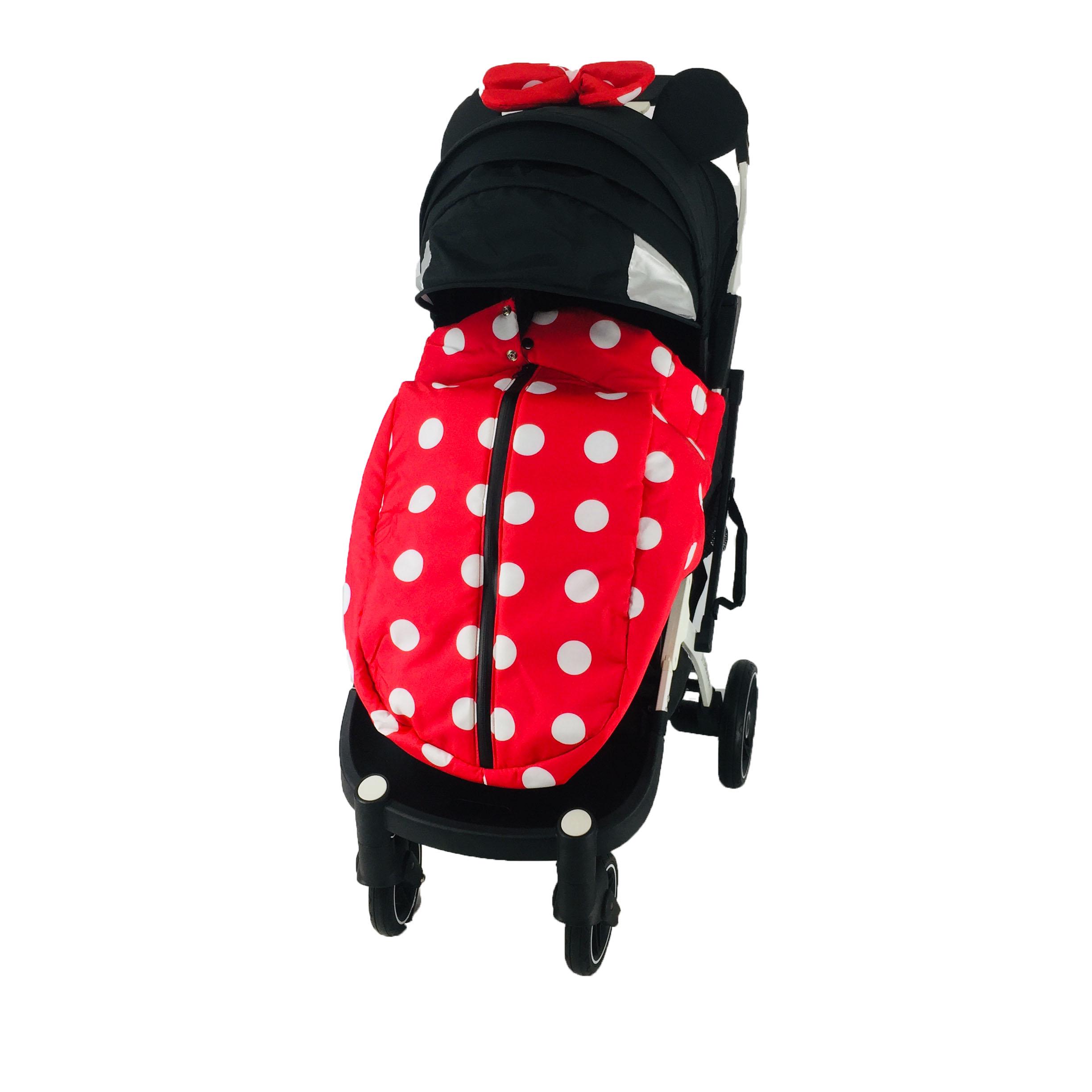 Коляска Yoya Plus Pro-22 Мінні з дощовиком на білій рамі Чорно-червоний (01125010208) - фото 2