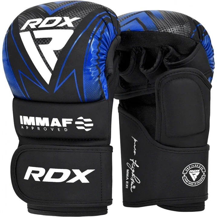 Рукавички для ММА RDX IMMAF Approved Shooter Grappling Gloves 2XL Чорно-синій (2977526412)