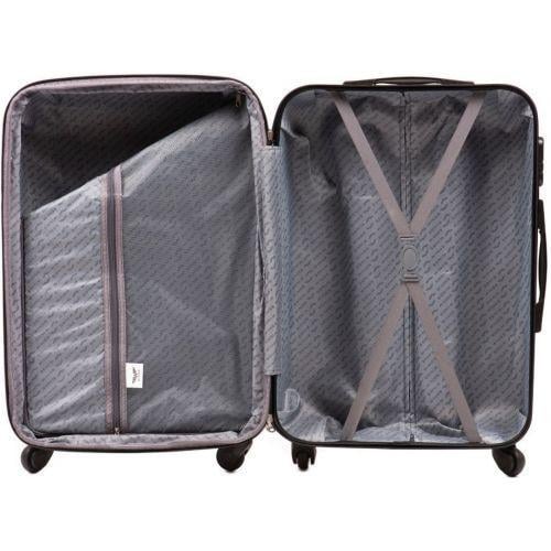 Чемодан пластиковый WIngs 147 ручная кладь Розовый - фото 2